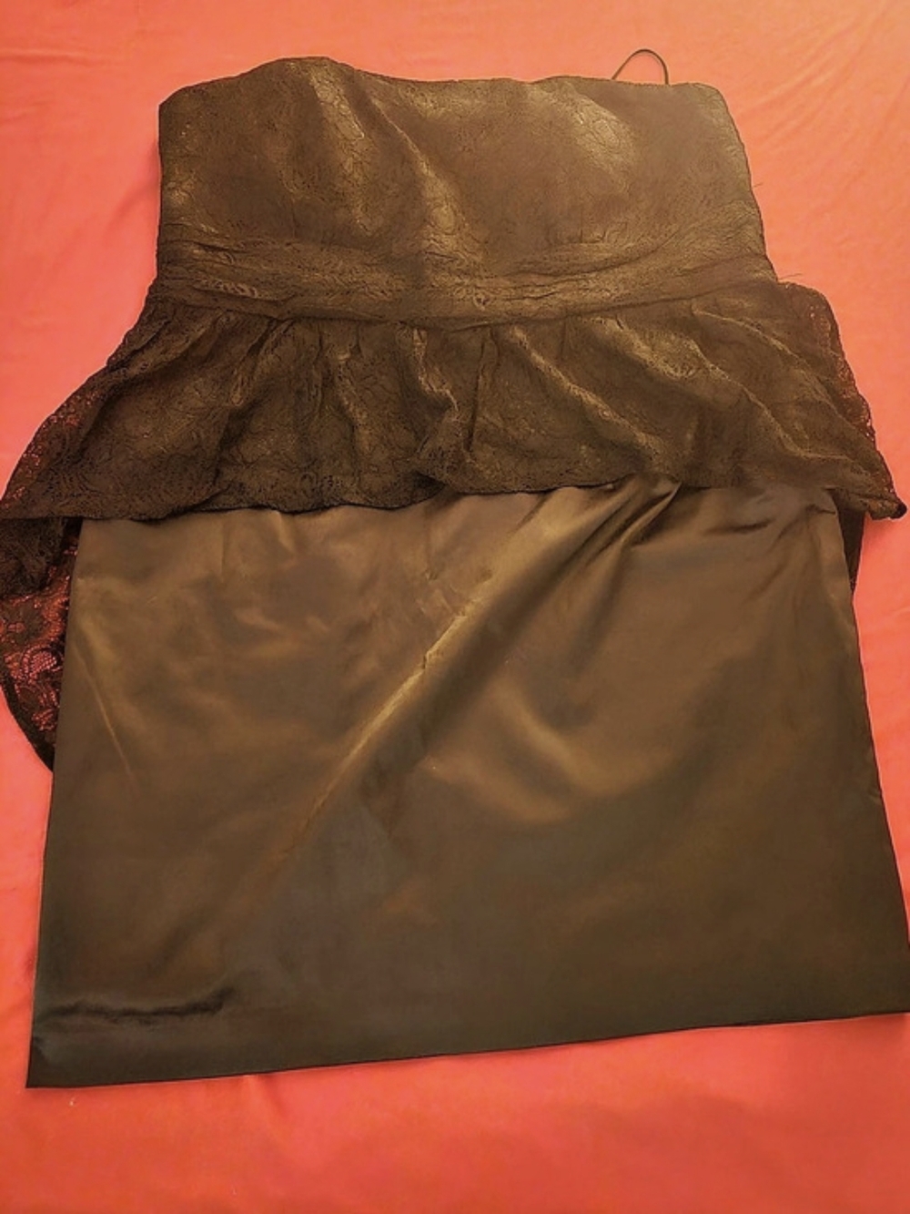 Brown Lace Overlay Mini Dress